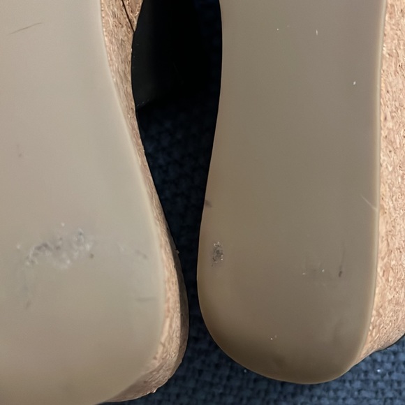 JustFab black platform sandals size 9 boho spring Sumer wedges high casual - Picture 7 of 9